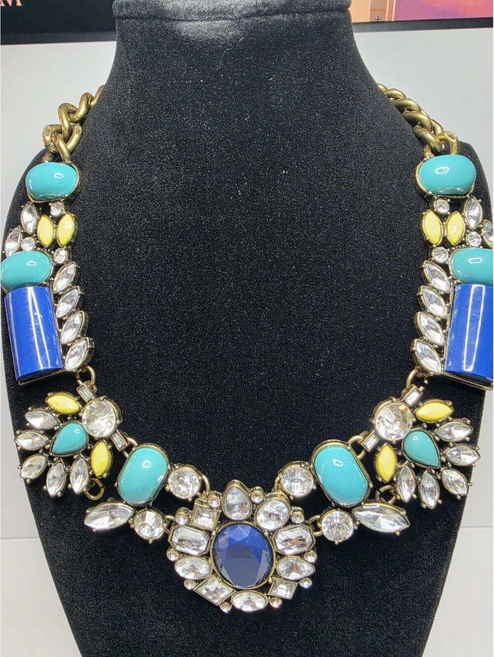 MARK Chunky Faceted Blues Statement Choker Necklace